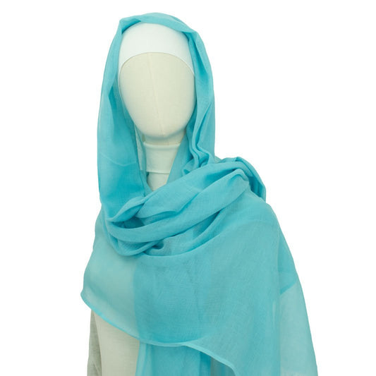 Baumwolle Hijab "Kaska" in Ozean Blau