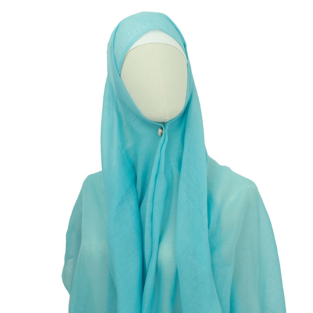 Baumwolle Hijab "Kaska" in Ozean Blau