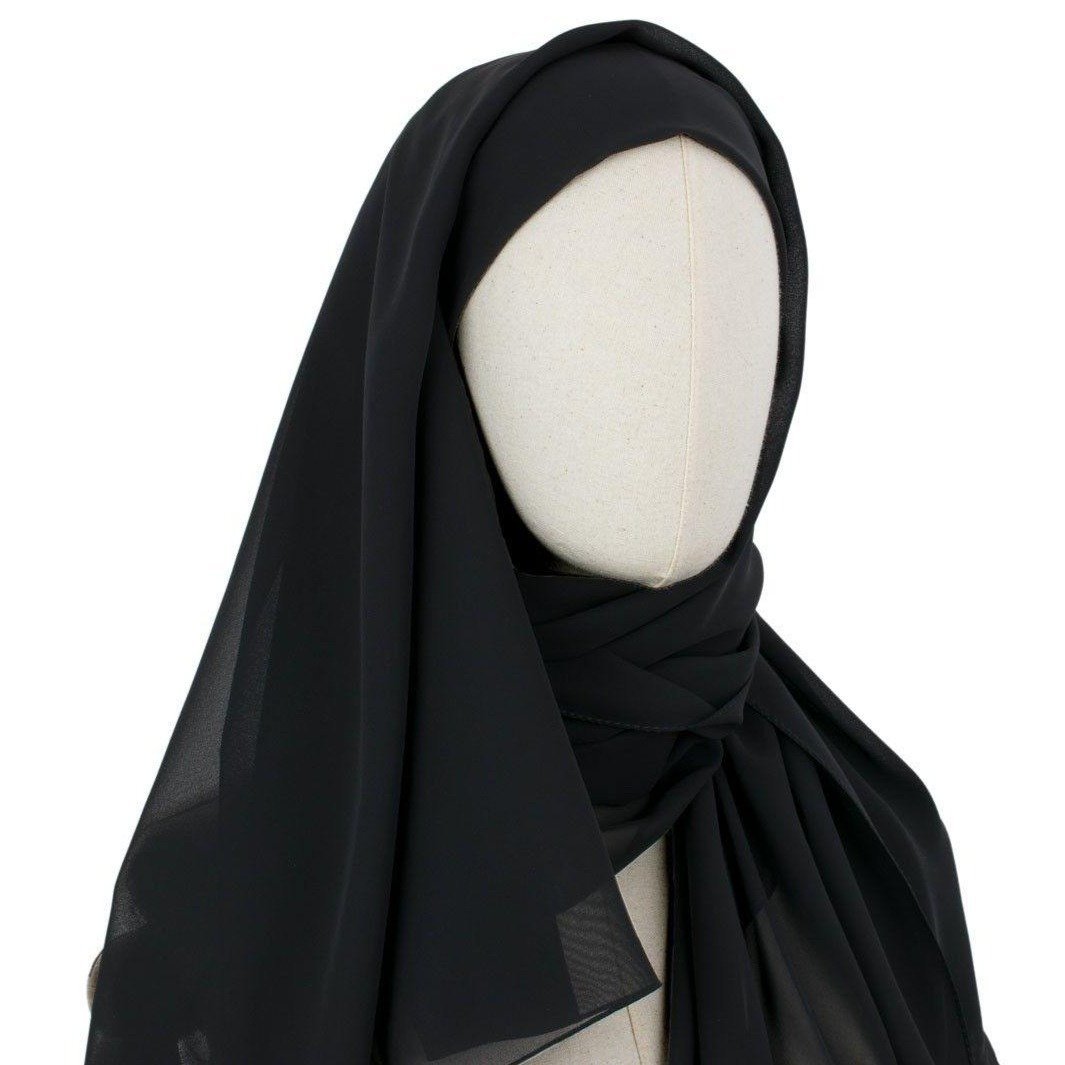 Chiffon-Kopftuch Arten-Schwarz