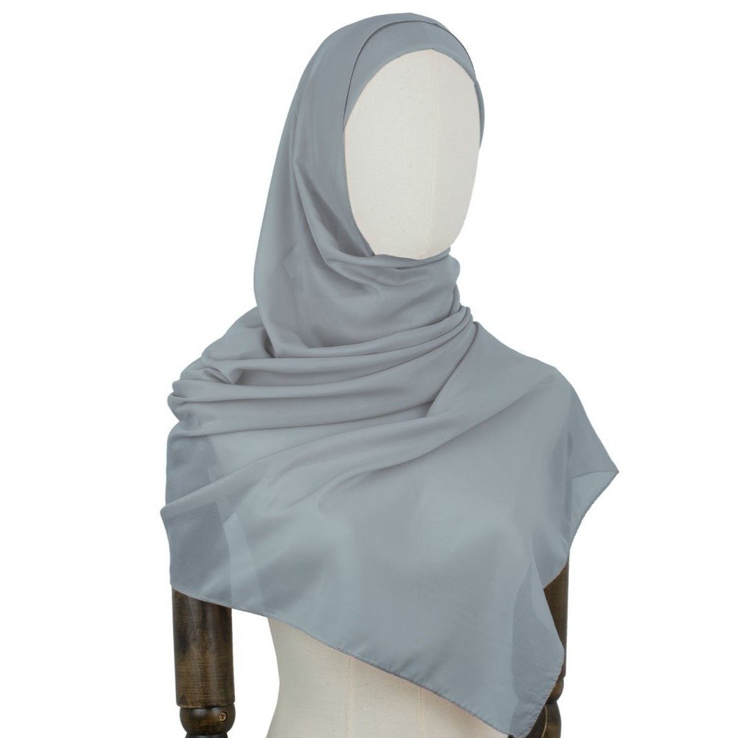 Chiffon Hijab Gentle in Silber-Grau