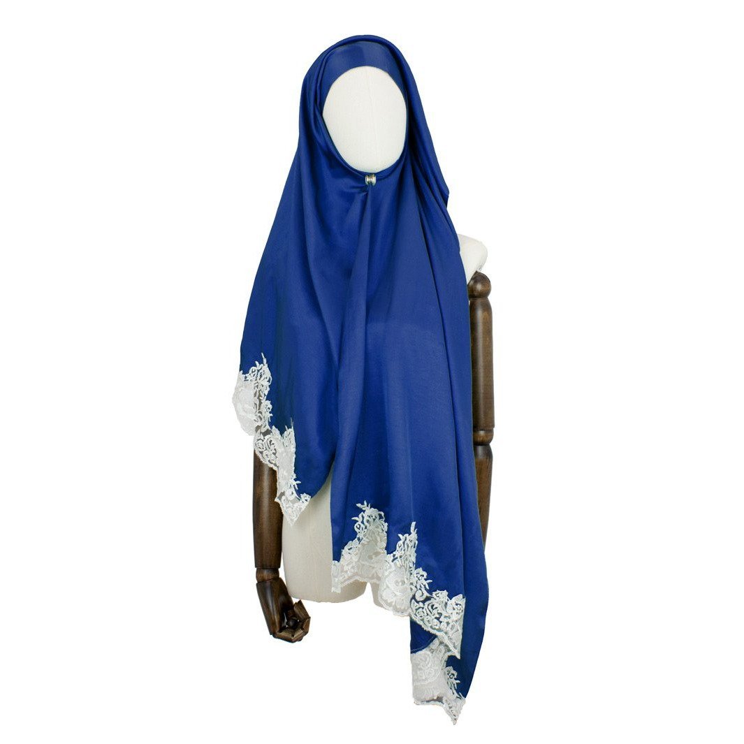 Hijab Style Lace Kopftuch Deep-Blue