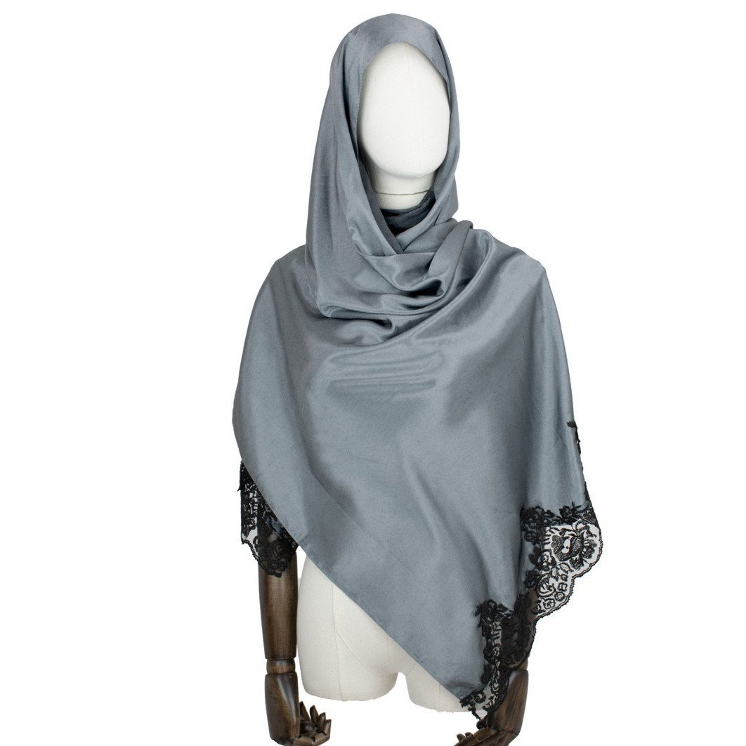 Hijab Style "Lace" Kopftuch in Heavy Silver