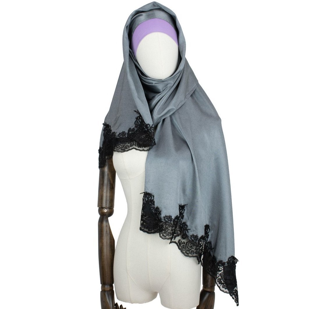 Hijab Style "Lace" Kopftuch in Heavy Silver
