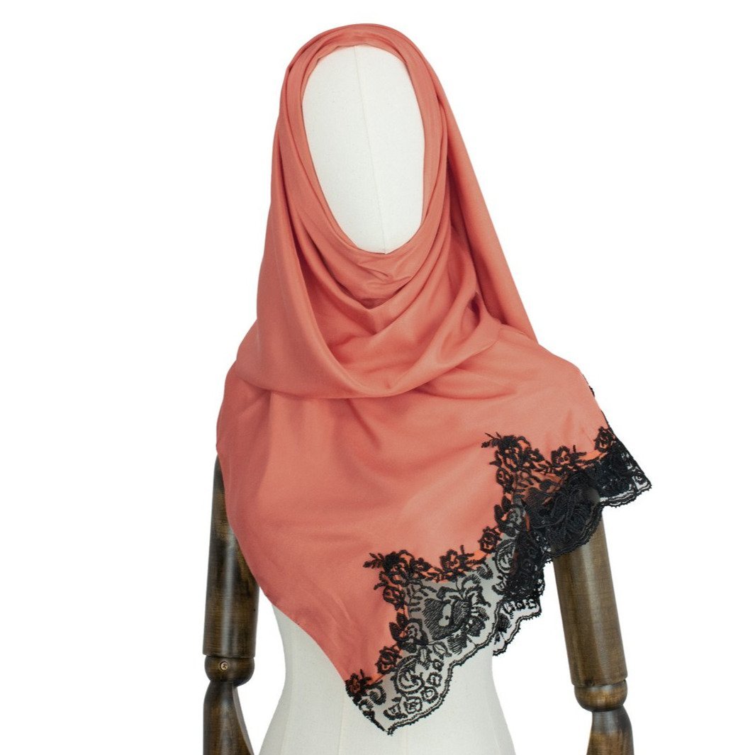 Hijab Style "Lace" Blut-Orange Kopftuch