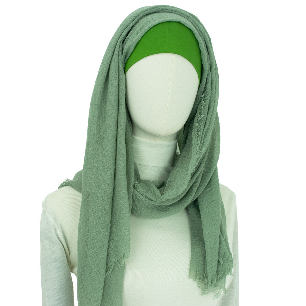 Crinkle Hijab Alya-Seegras Grün