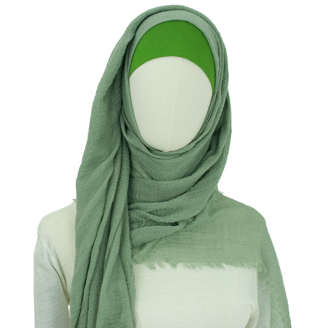 Crinkle Hijab Alya-Seegras Grün