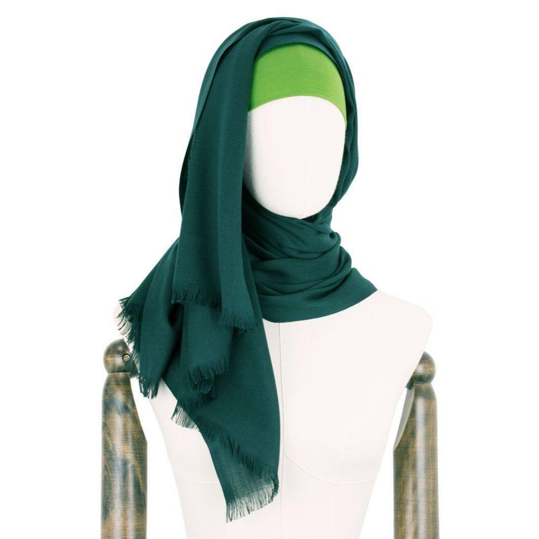 Hijab Kopftuch "Fringe" in Plantation Green