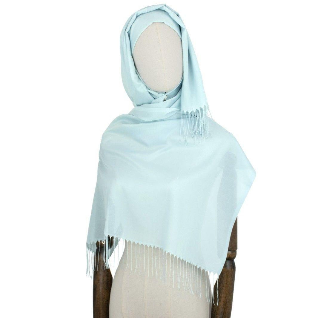 Hijab Style "Fringe" in Pale Turquoise