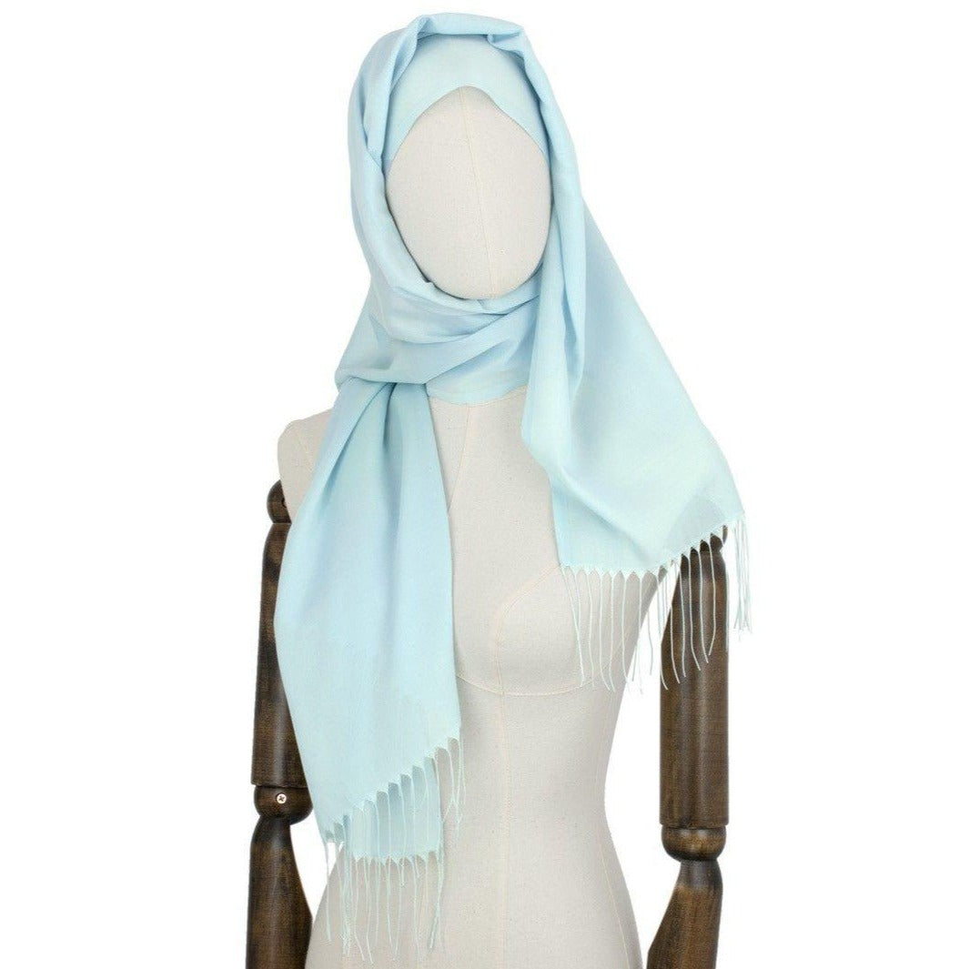 Hijab Style "Fringe" in Pale Turquoise