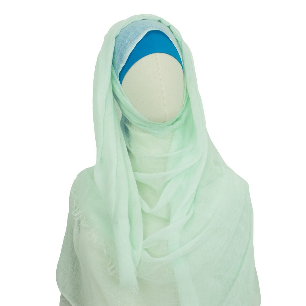 Baumwolle Hijab "Kaska" in Minz Grün