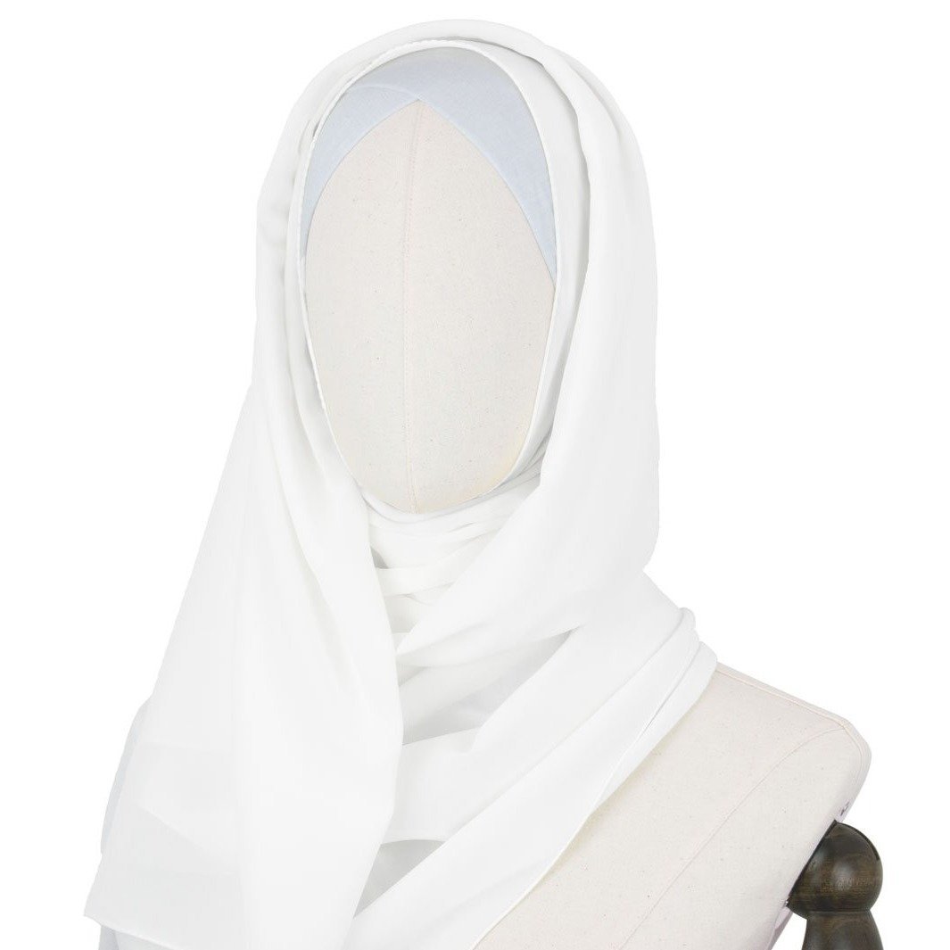 Chiffon Hijab Gentle in Sanft-Weiß