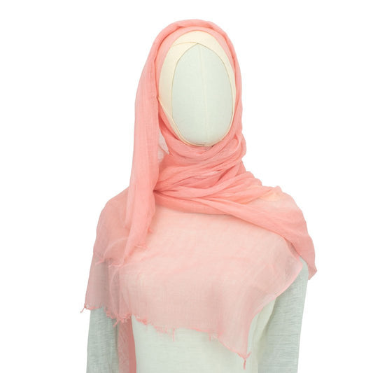 Baumwolle Hijab "Kaska" Lachs-Rosa