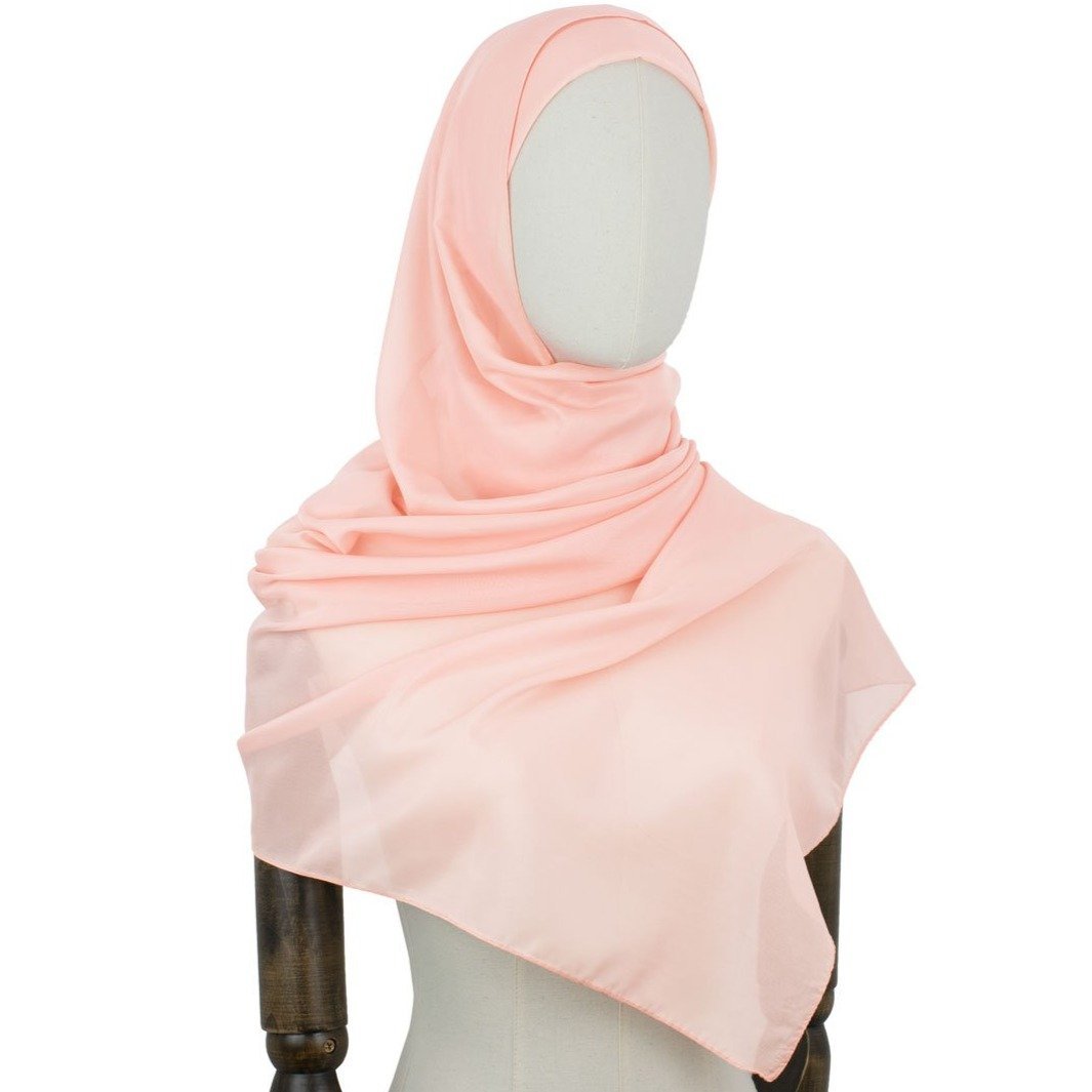 Chiffon Hijab in Süß-Rosa