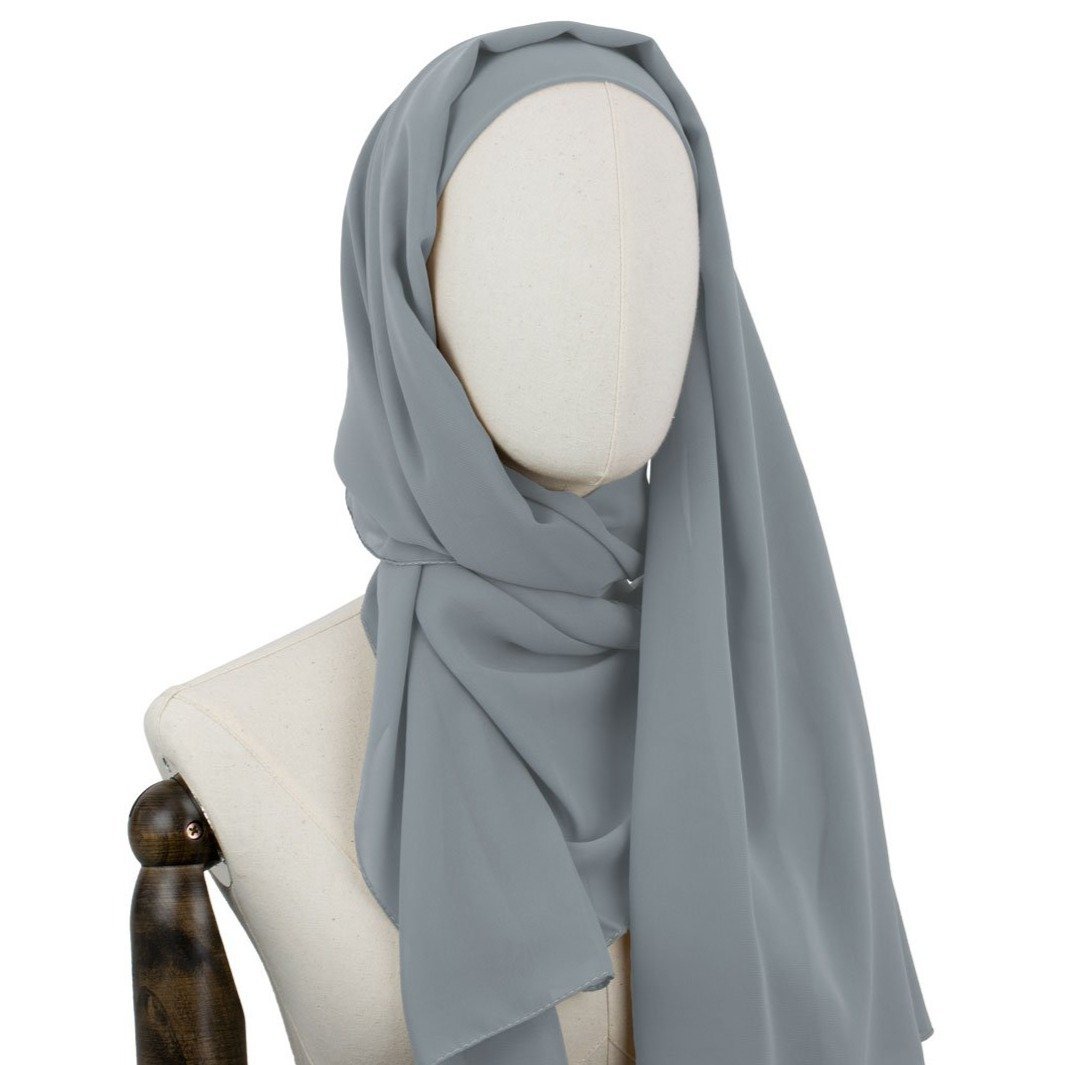Chiffon Hijab Gentle in Silber-Grau