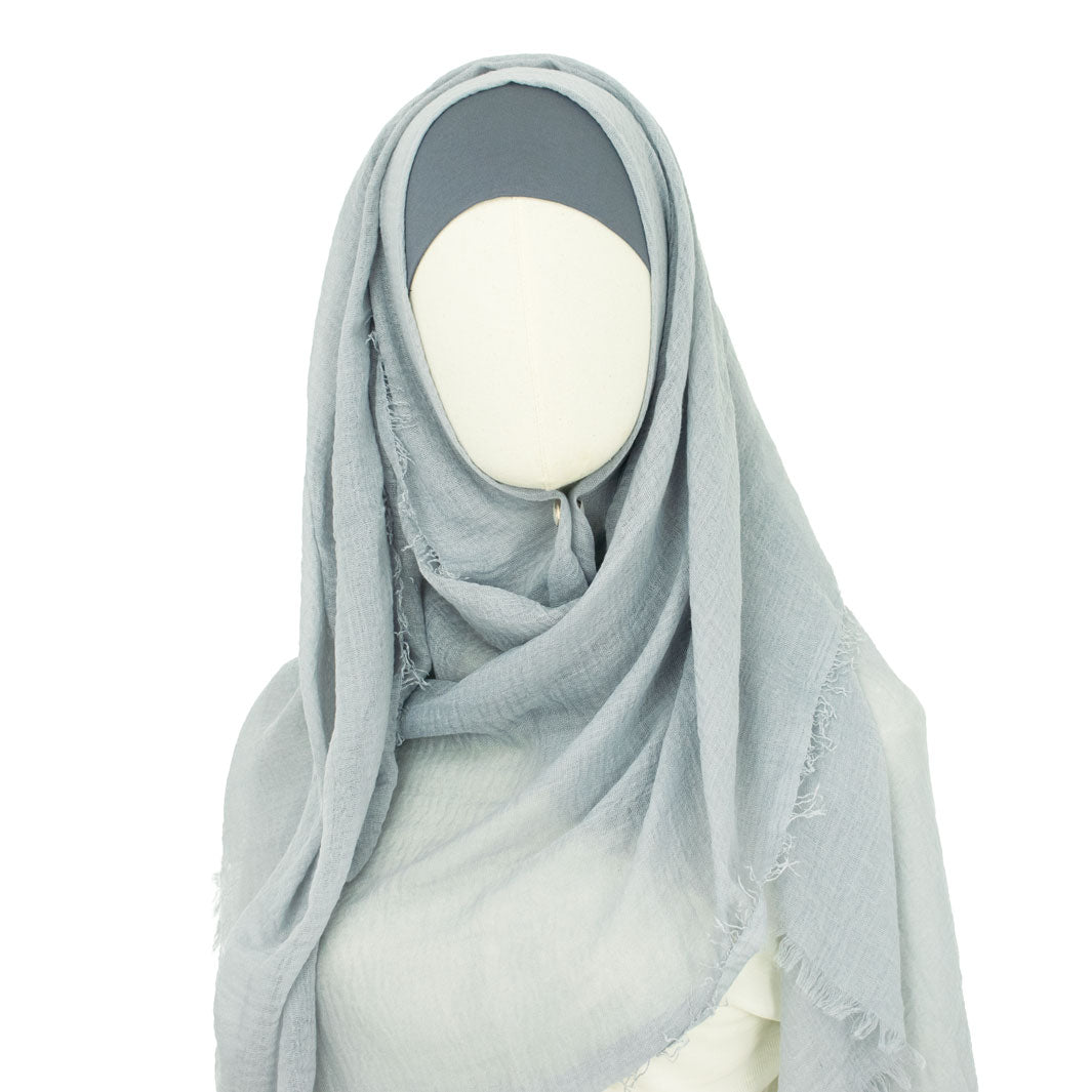 Crinkle Hijab Style Alya-Silber Grau