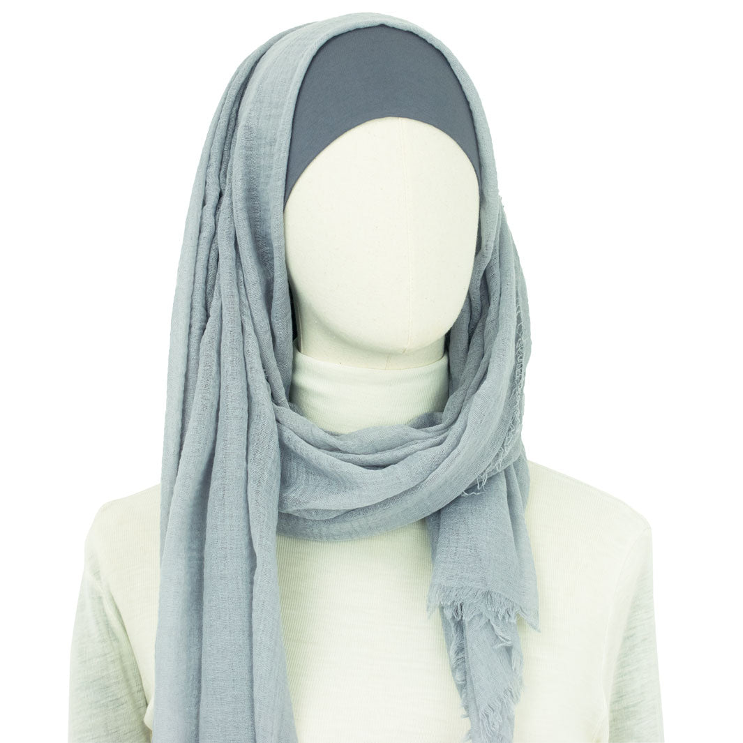 Crinkle Hijab Style Alya-Silber Grau