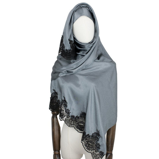 Hijab Style "Lace" Kopftuch in Heavy Silver