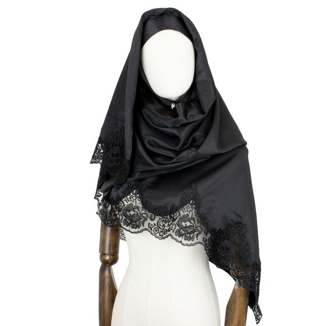 Hijab Style "Lace" Kopftuch in Schwarz