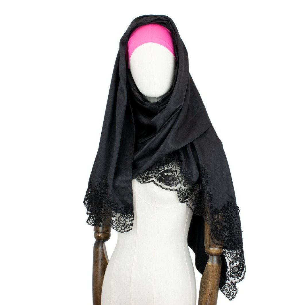 Hijab Kopftuch "Lace" in Schwarz