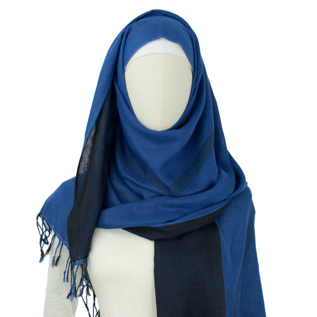 Viskose-Baumwolle Hijab -Sovran Black and Blue
