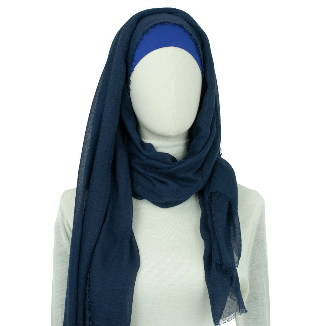 Crinkle Kopftuch Style Alya-Tief Blau