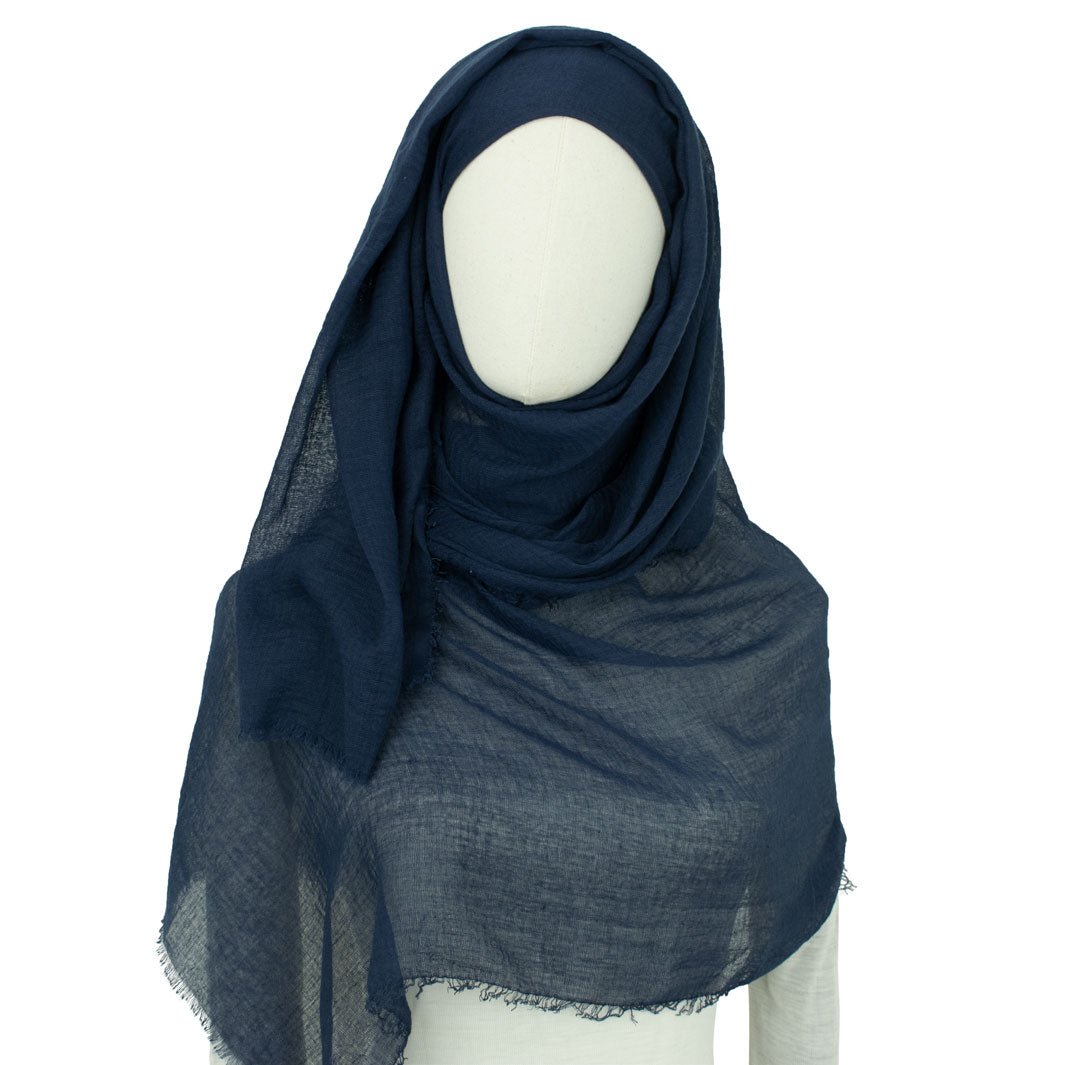 Crinkle Hijab Style Alya-Tief Blau