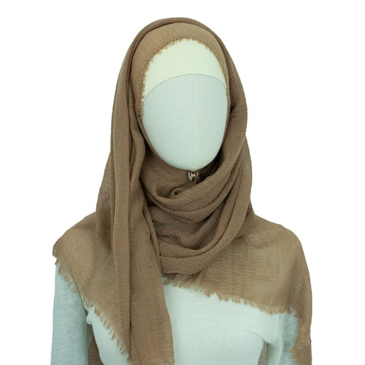 Crinkle Hijab "Alya"-Sahara Braun