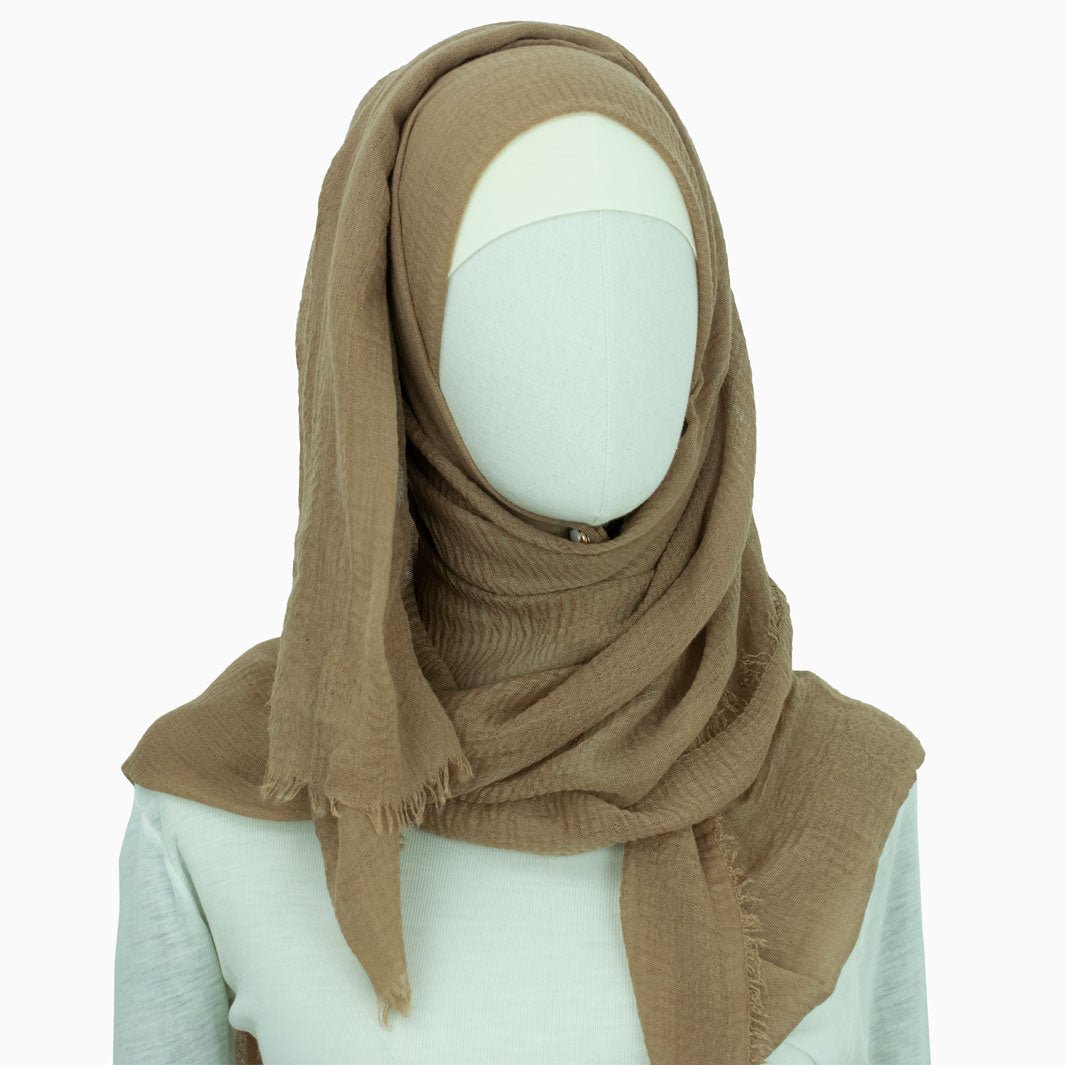 Crinkle Hijab "Alya"-Sahara Braun