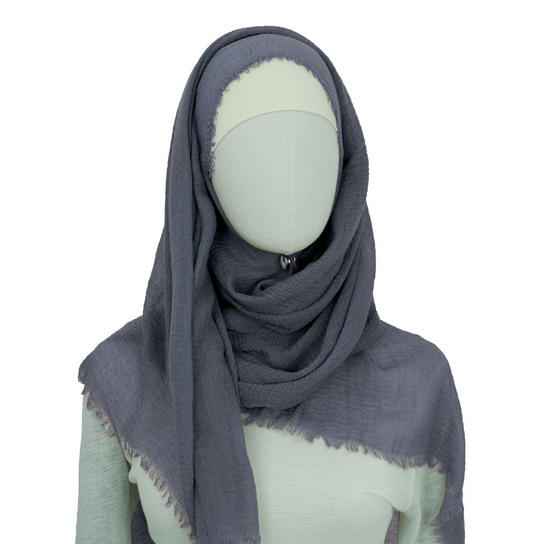 Crinkle Hijab in Grau