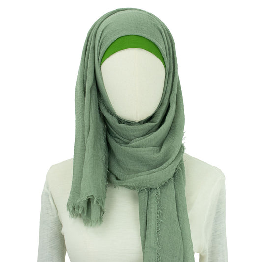 Crinkle Hijab Alya-Seegras Grün
